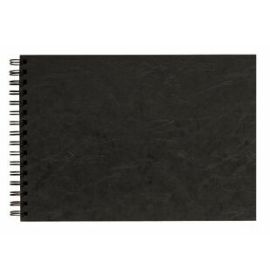 #781161 Clairefontaine Journal/Album Black 8 5/6 x 5 7/8 Alternate Lined and Blank Wirebound 40 sheets