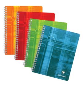 Clairefontaine - Multi Subject Notebook - Graph - 4 Tabs - 112 Sheets - 8 1/4 x 11 3/4" - Assorted